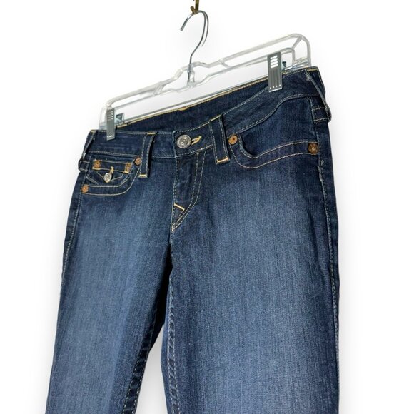 VTG True Religion Made In USA Straight Leg Jeans Denim Big T Joey Dark W27 Retro - Picture 4 of 11